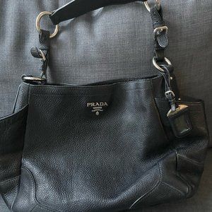 Medium Black Prada Leather Purse